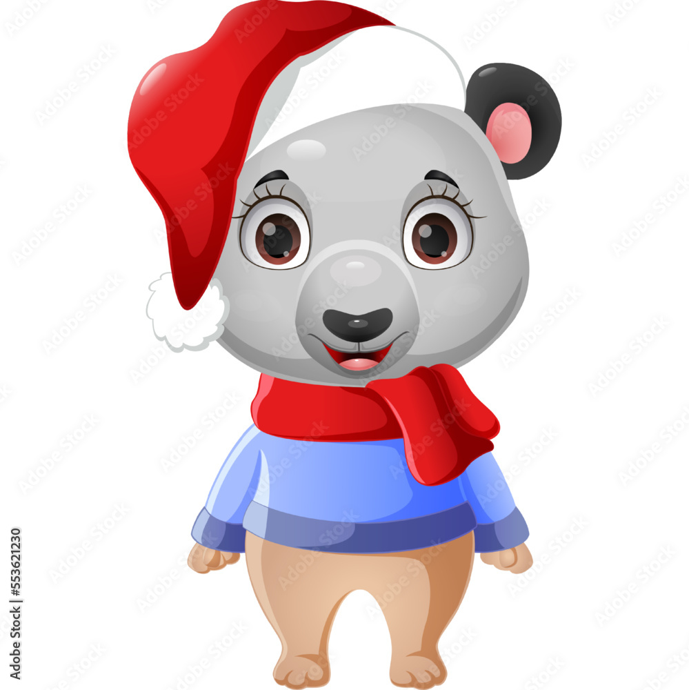 Cute polar bear with winter clothing Cute polar bear with winter clothing