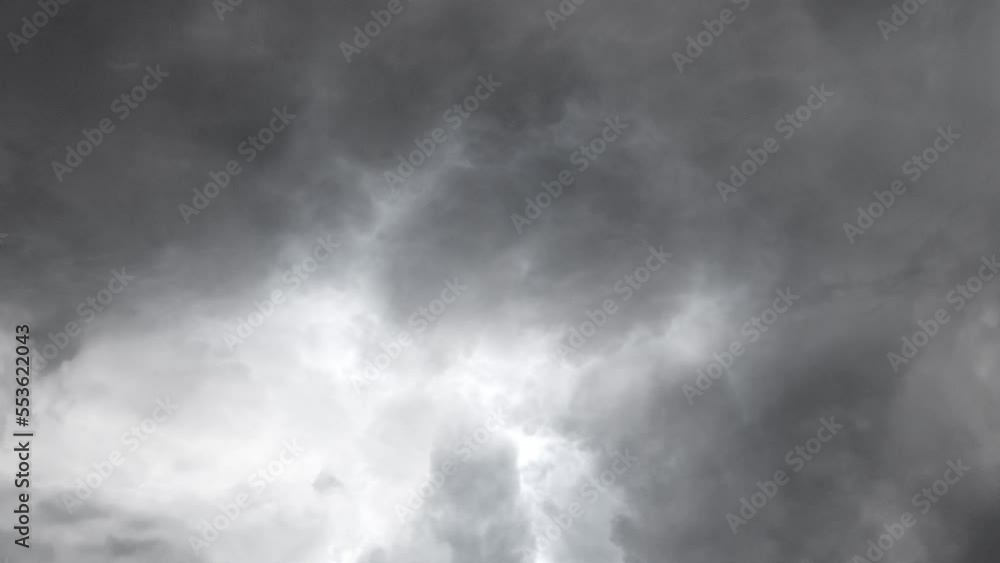 view of gray clouds and storm conditions.