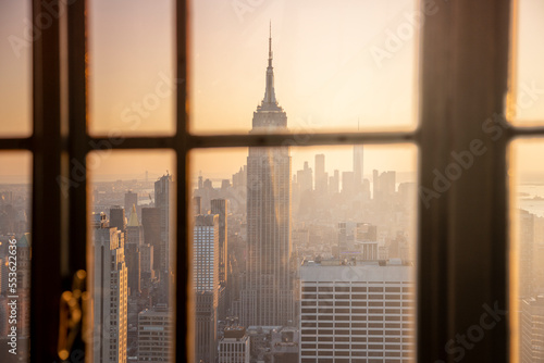 Window view of New York City skyline © bartsadowski