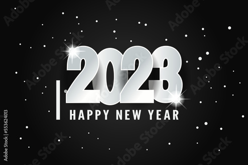 New year 2023 with white text 