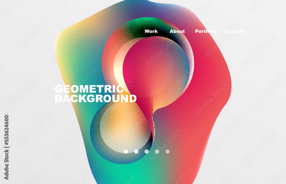 Landing page abstract liquid background. Flowing shapes, round design and circle. Web page for website or mobile app wallpaper Landing page abstract liquid background. Flowing shapes, round design and circle. Web page for website or mobile app wallpaper