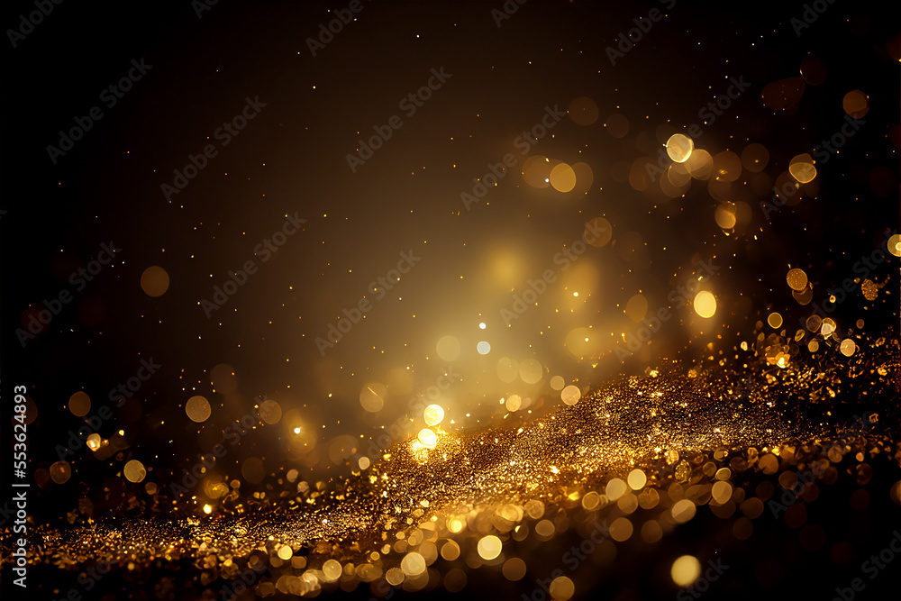 Fototapeta premium Golden glitter background suggesting magic and luxury with a cozy atmosphere