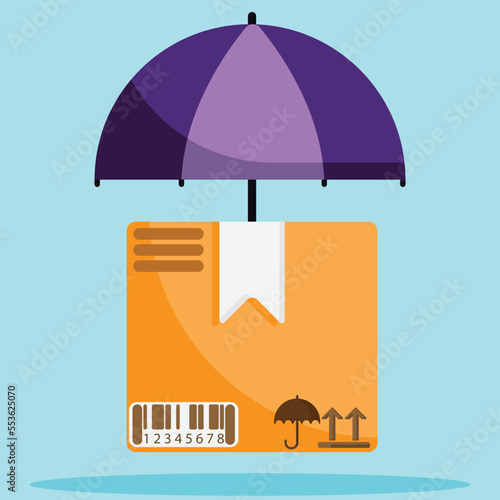 Insured courier icon. Subtable to place on logistic, shipping, etc.	