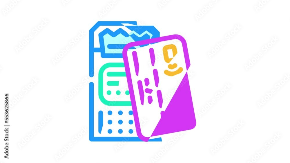 cashless contactless card color icon animation cashless contactless card color icon animation