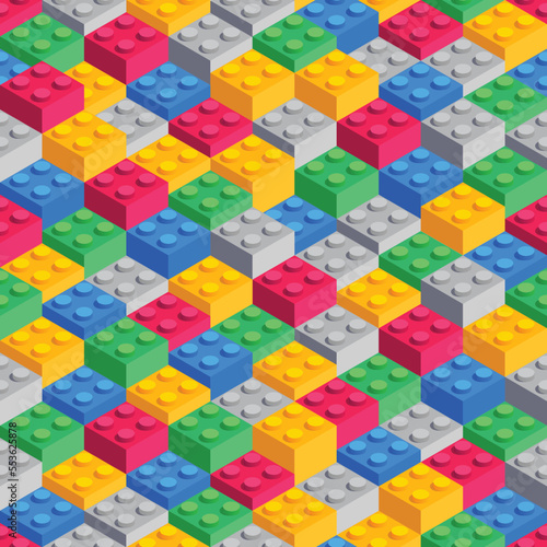 Background blocks toy, Back to school. 3d design vector.