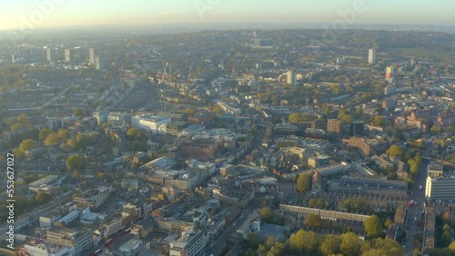 High circling aerial shot around Camden town London photo