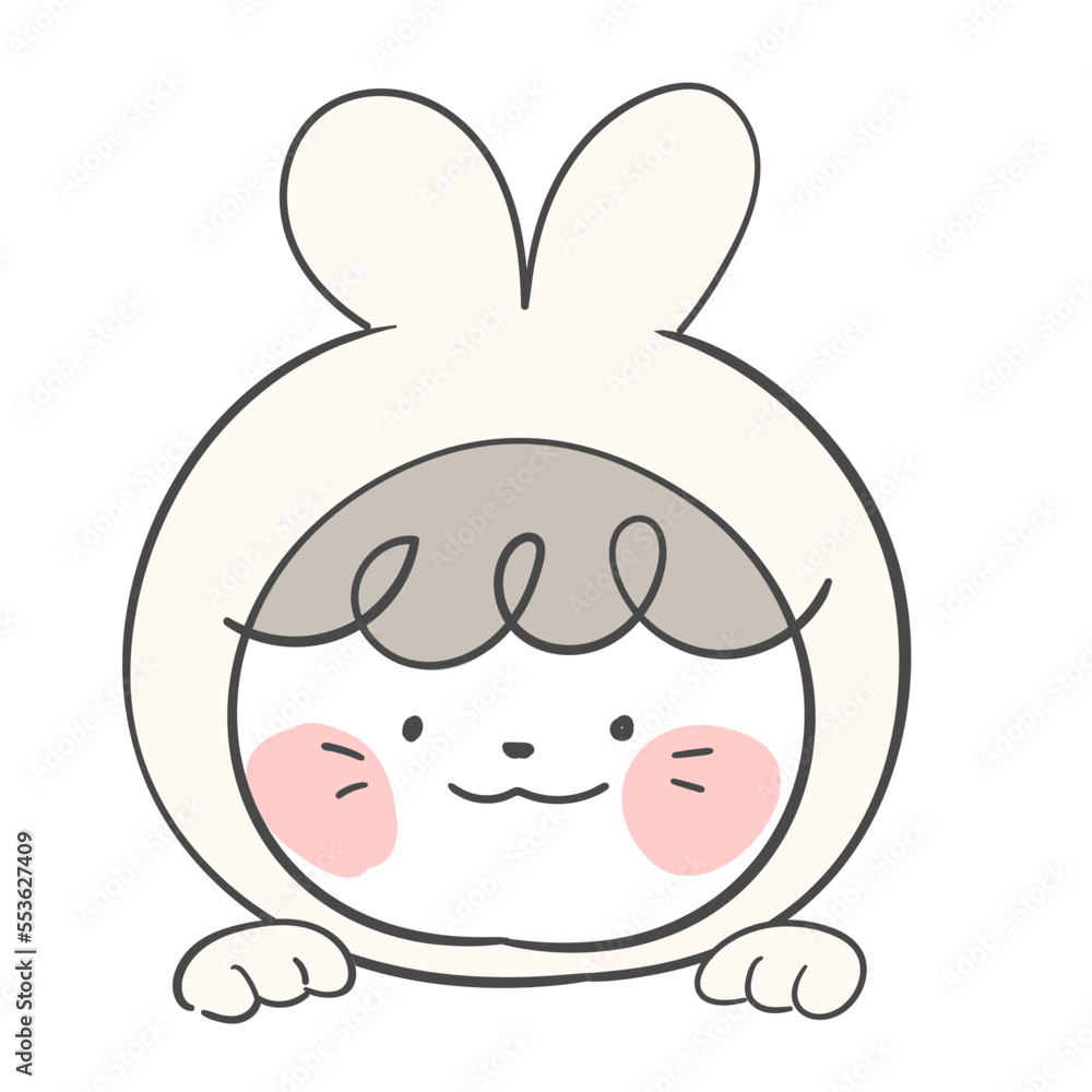 Obraz premium 토끼 의상을 입은 캐릭터 얼굴