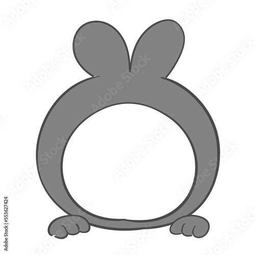 얼굴 합성용 검은토끼 얼굴