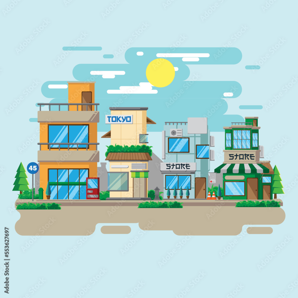 Vector illustration of store with flat design style Vector illustration of store with flat design style