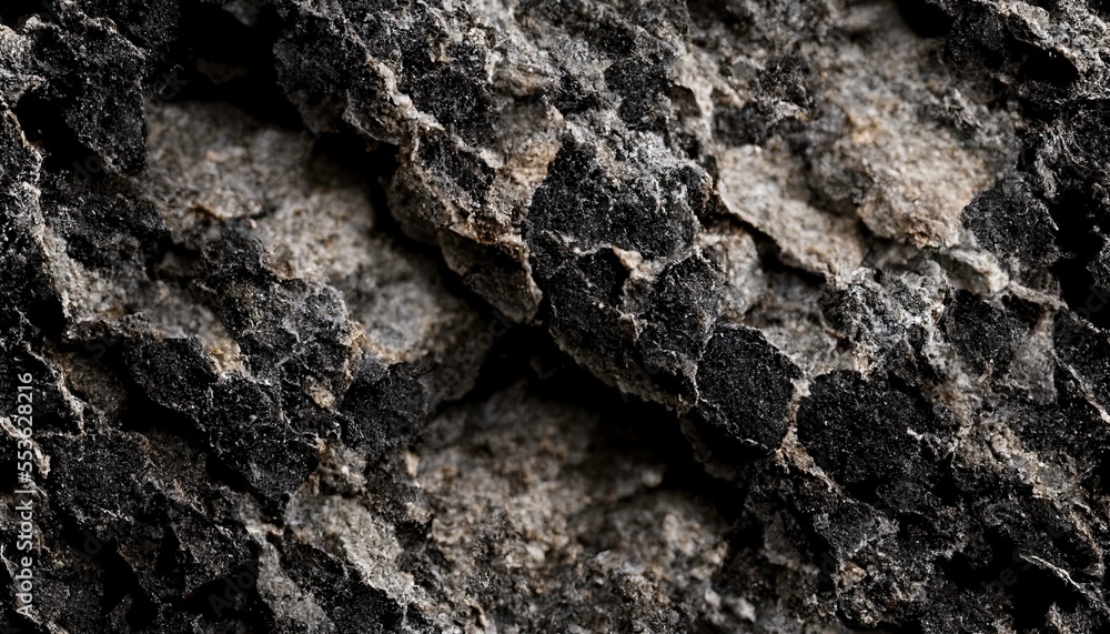 Rough black stone surface texture, Generative AI