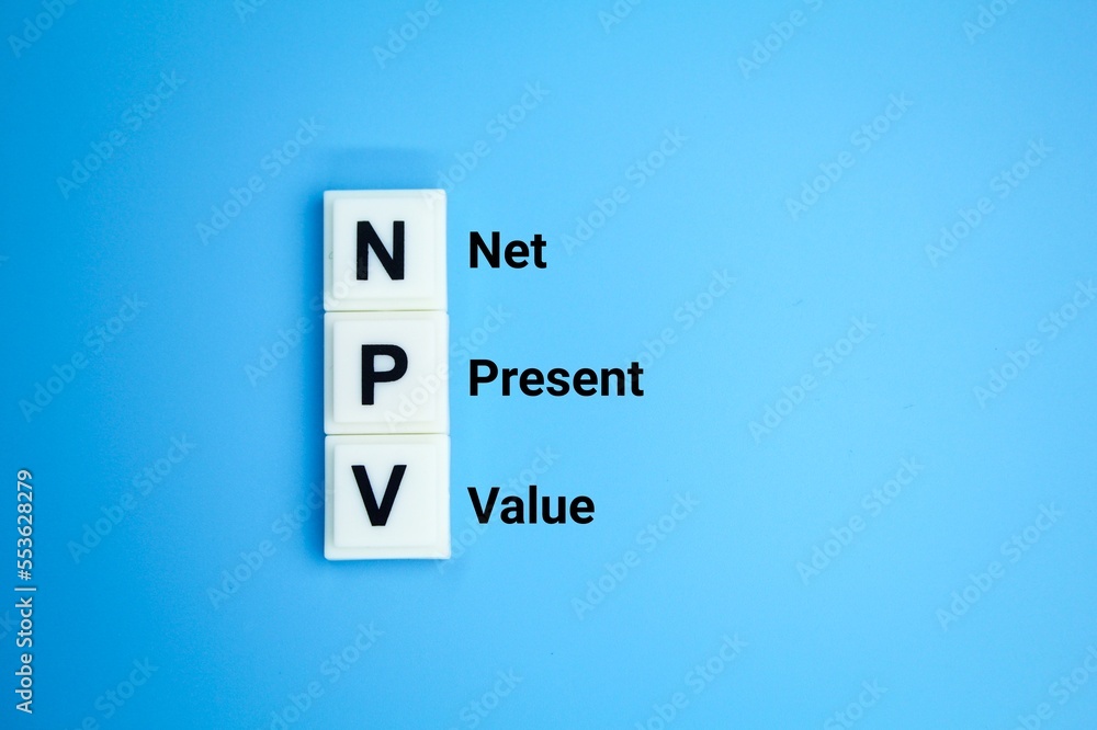 letters of the alphabet with NPV or net present value. the concept of business value letters of the alphabet with NPV or net present value. the concept of business value