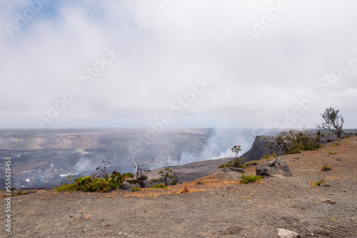 Steam escapes from the Kilauea volcano crate in Hawaii volcano national park, Big Island, Hawaii, USA 