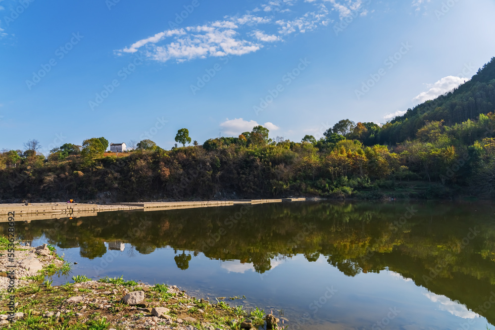 Dams and wharves built of ancient famous stones in Anhui Province, China Dams and wharves built of ancient famous stones in Anhui Province, China