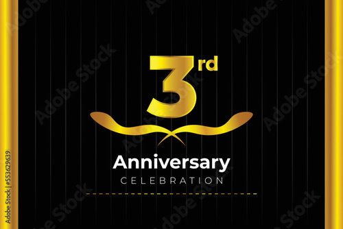 3rd Anniversary Celebration design with creative background concept. photo