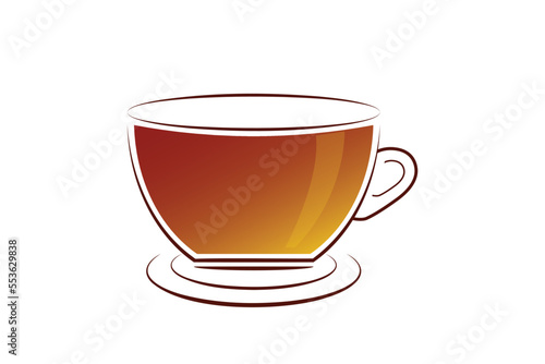 Black a cup of tea vector design.