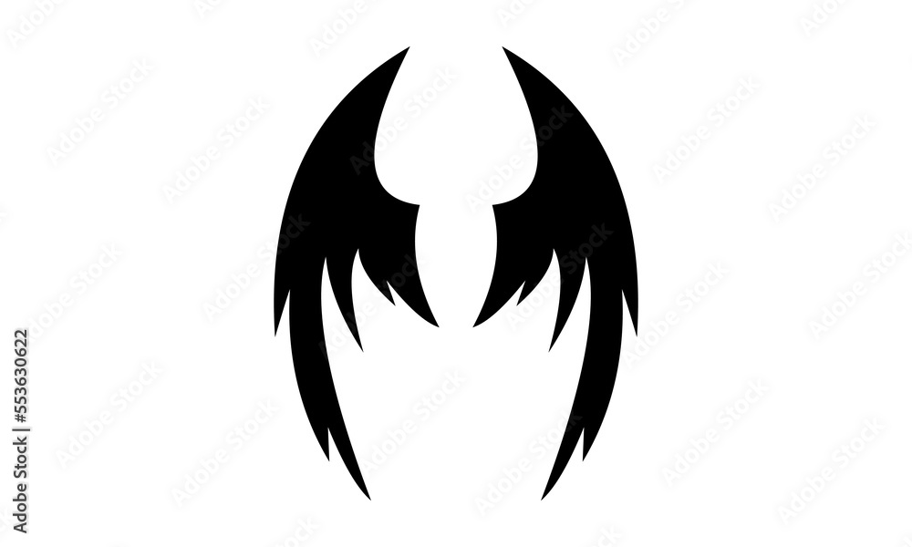 Obraz premium wings black silhouette logo vector
