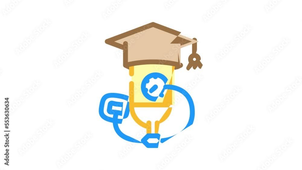 education diving school color icon animation education diving school color icon animation