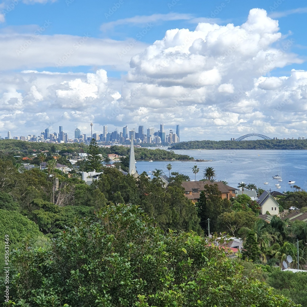 Daytime view of Sydney city from across the sea