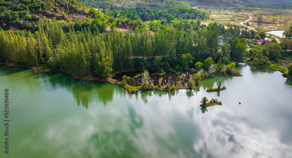 Aerial view of Liwong Lake in Songkhla, Thailand Aerial view of Liwong Lake in Songkhla, Thailand