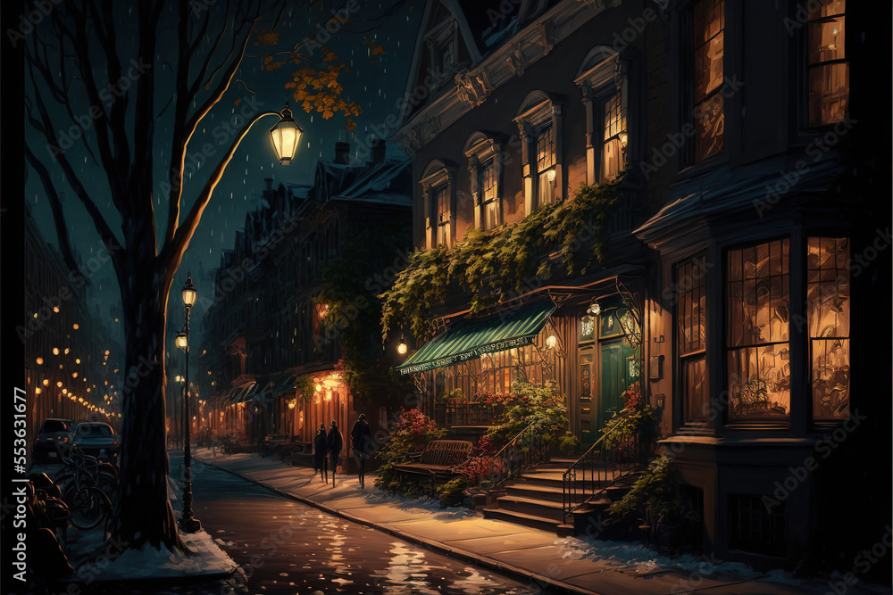 Fototapeta premium old street in the night