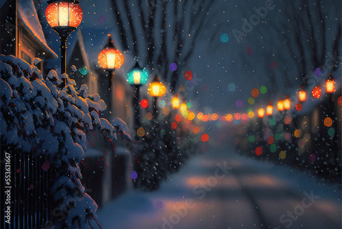 christmas lights in the city