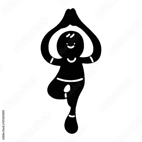 ゆるかわいいヨガのアイコン　イラスト素材