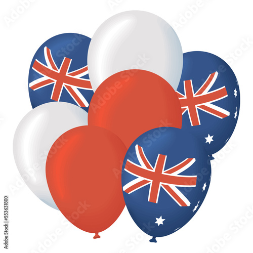 australian flag in balloons helium