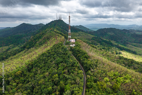 Phra Maha Chedi Tripob Trimongkol steel pagoda in Hat Yai, Songkhla, Thailand  photo