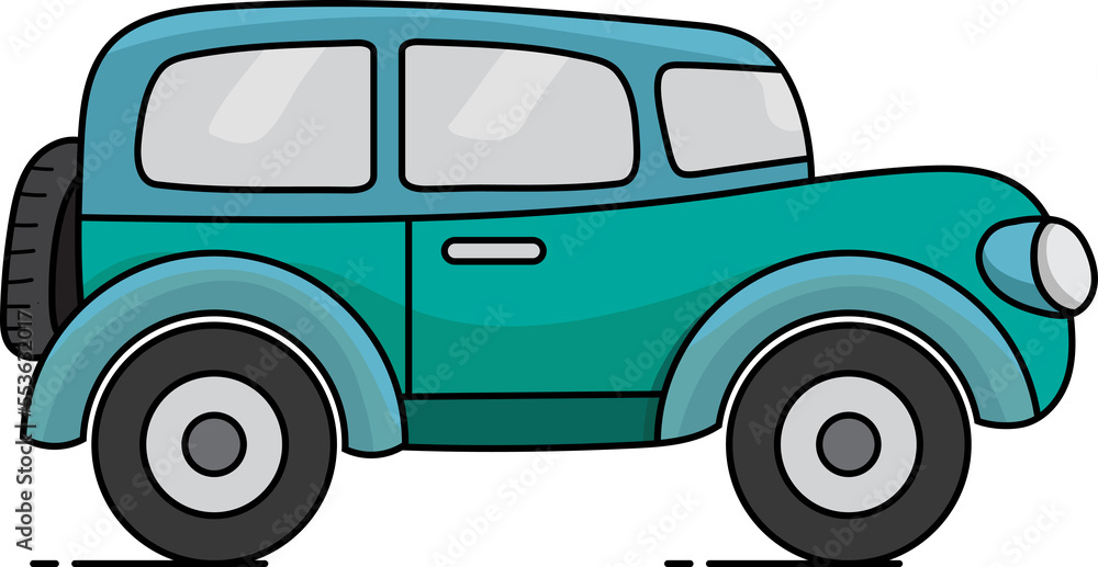 vector illustration of Car in retro style on white background, vector illustration for travel theme
