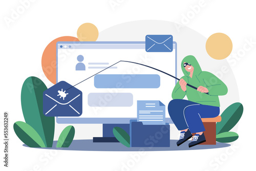 Cybersecurity Developer Illustration concept on white background