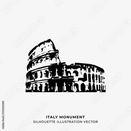 italy monument silhouette illustration vector