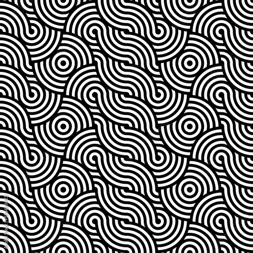 Seamless Wave Vector 1920s Art Texture. Continuous Line Graphic Gatsby Texture Pattern. Repetitive Decorative 20s Deco Pattern. stock illustration 1920-1929, Abstract, Art, Art Deco, Backgrounds