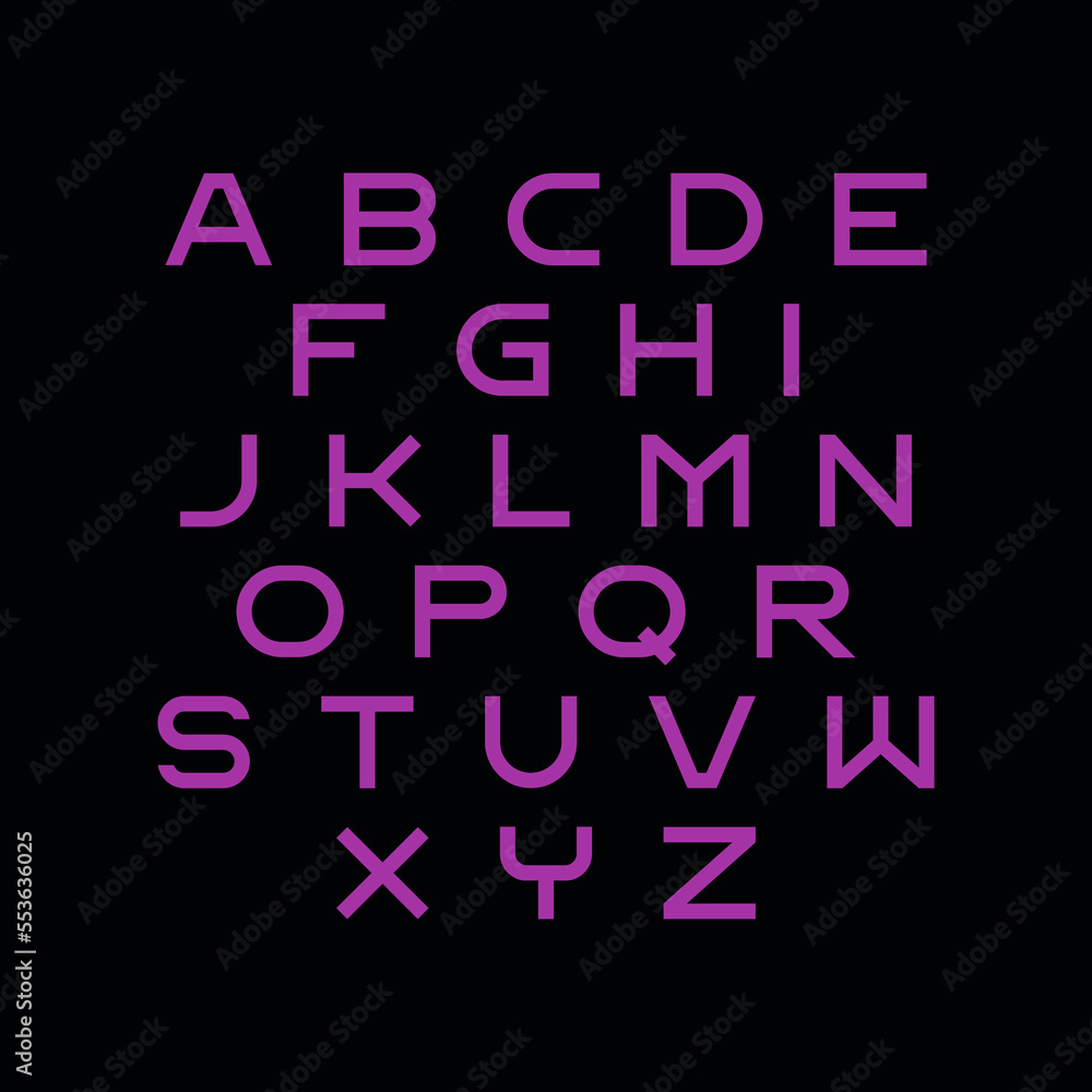 alphabet vector illustration set. lettering font text template.