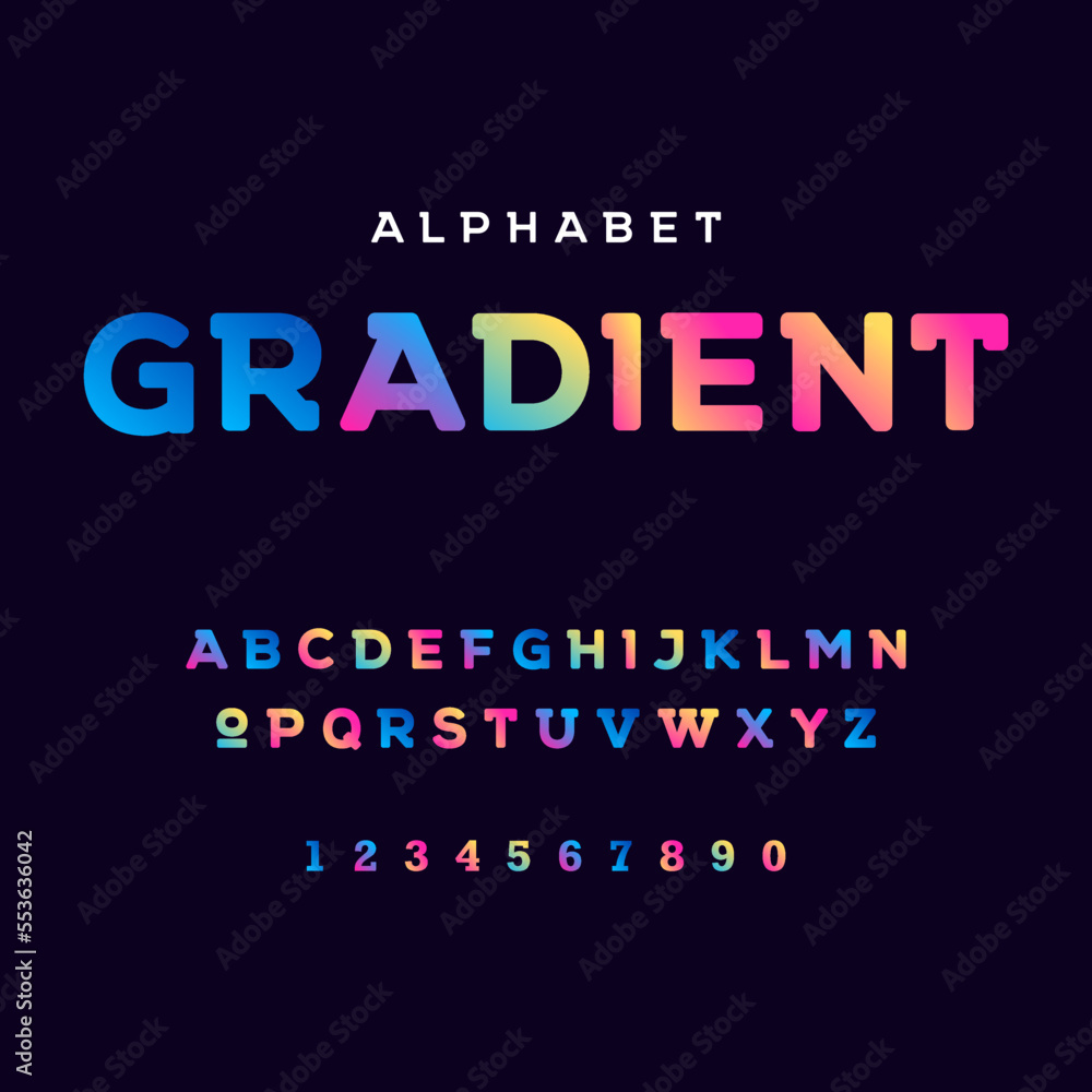 Fototapeta premium alphabet vector illustration set. lettering font text template.