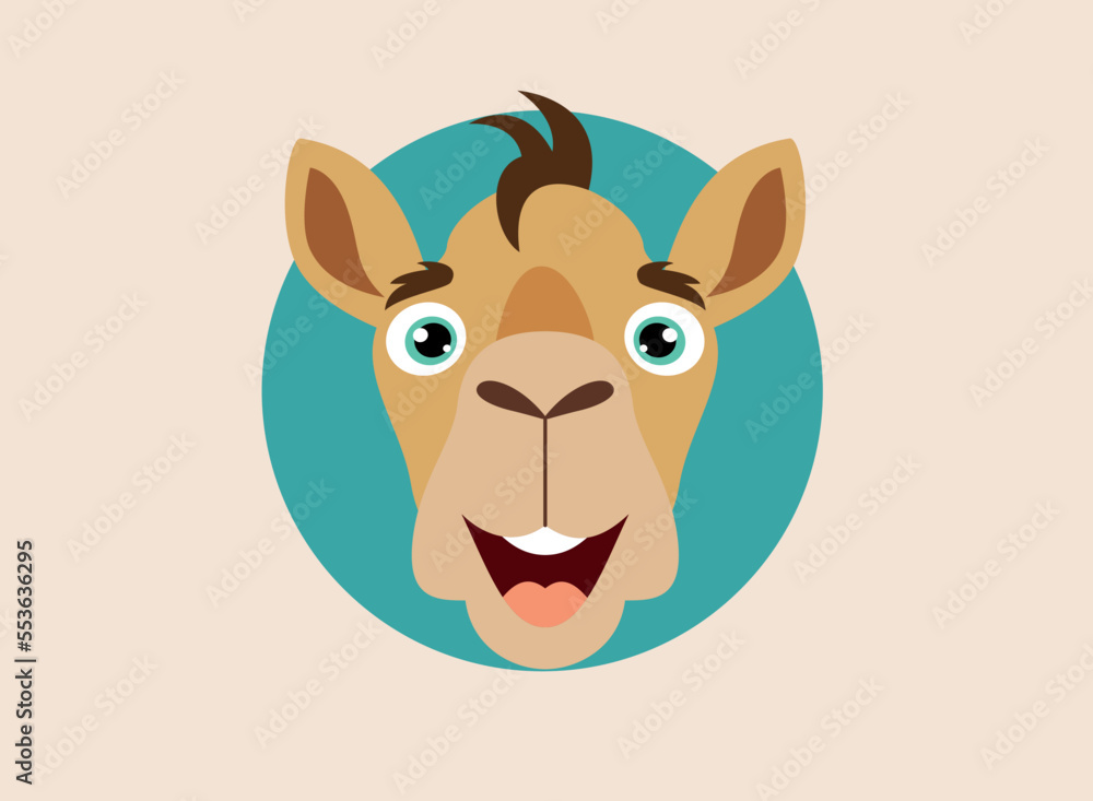 Camel head logo vector template on background