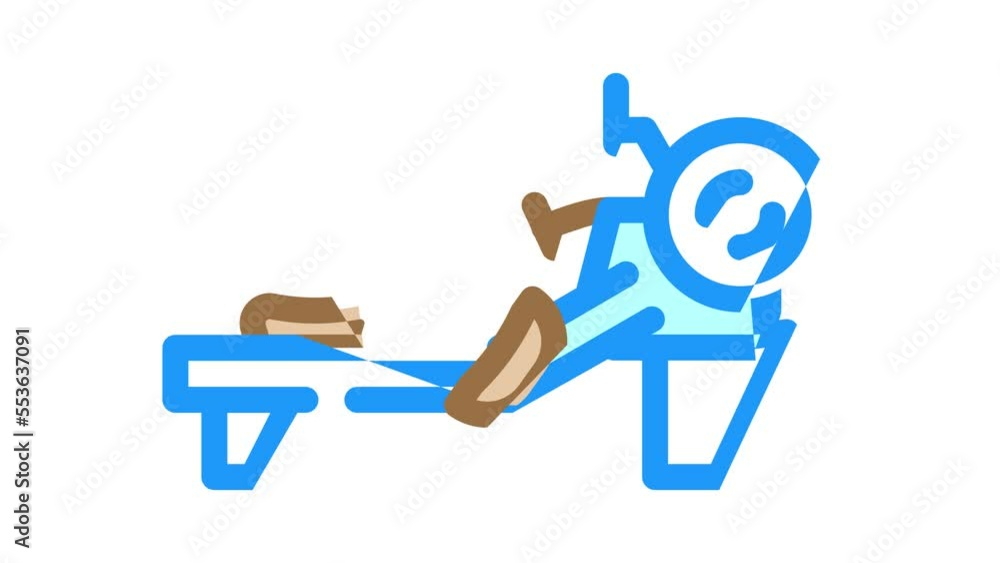 rowing machine color icon animation rowing machine color icon animation