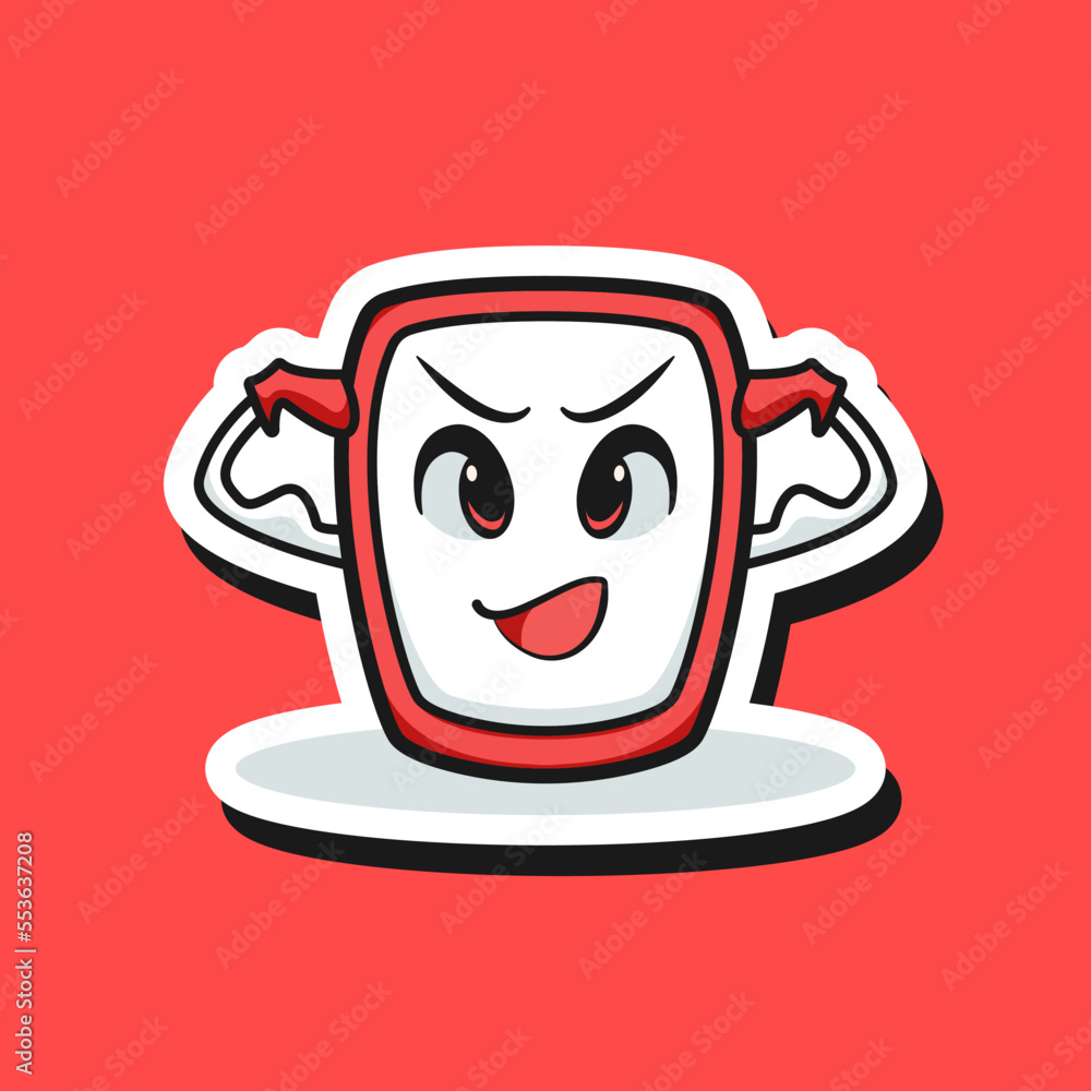 Cute adorable cartoon happy fun robot smart phone android illustration for sticker icon mascot logo Cute adorable cartoon happy fun robot smart phone android illustration for sticker icon mascot logo