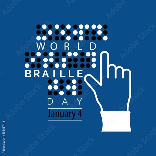 Vector illustration ,World Braille day is observed every year on January 4. Eps 10