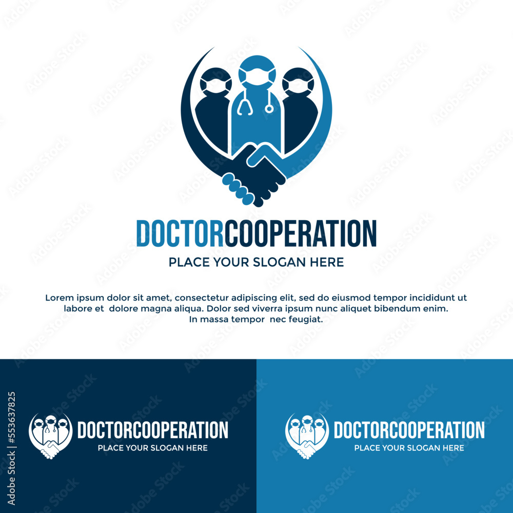 Doctor cooperation vector logo template