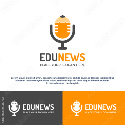 Education news vector logo template.