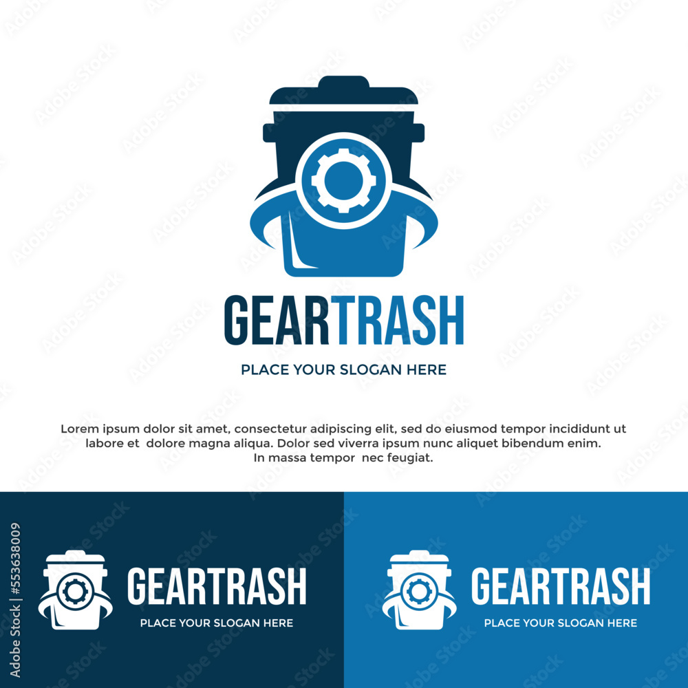 Gear trash vector logo template
