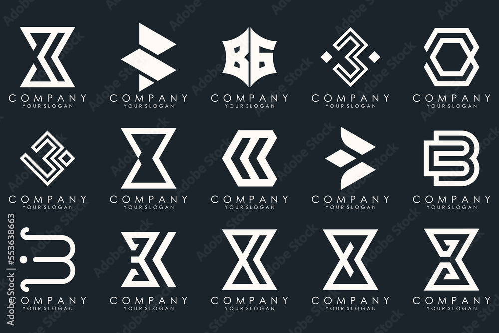 abstract letter B logo icon set. design for business of luxury, elegant, simple. abstract letter B logo icon set. design for business of luxury, elegant, simple.