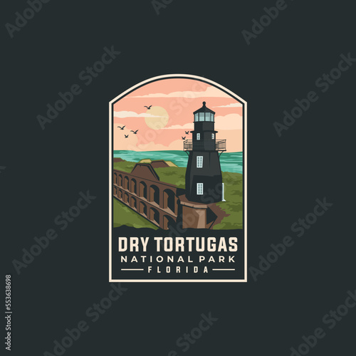 Obraz na plátne Dry Tortugas national park vector template