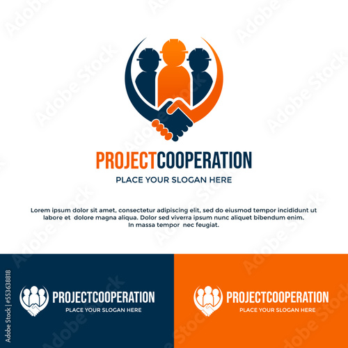 Project cooperation vector logo template