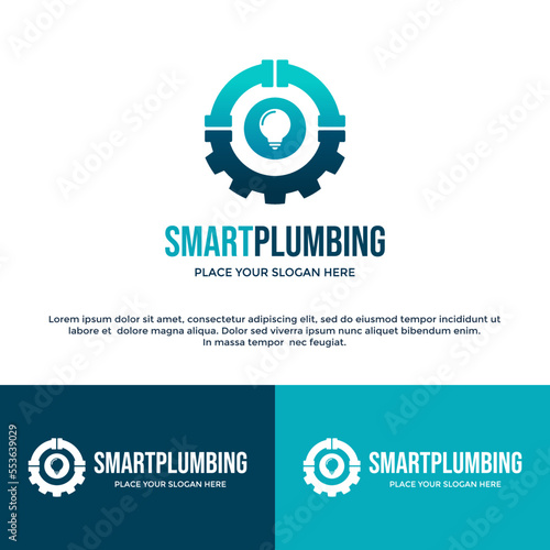Smart plumbing vector logo template