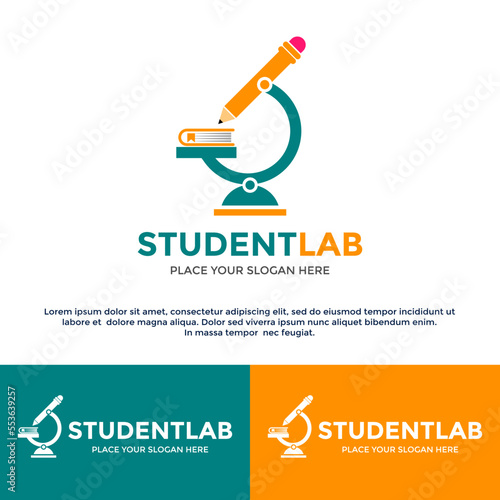 Student laboratory vector logo template