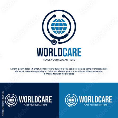 World care vector logo template