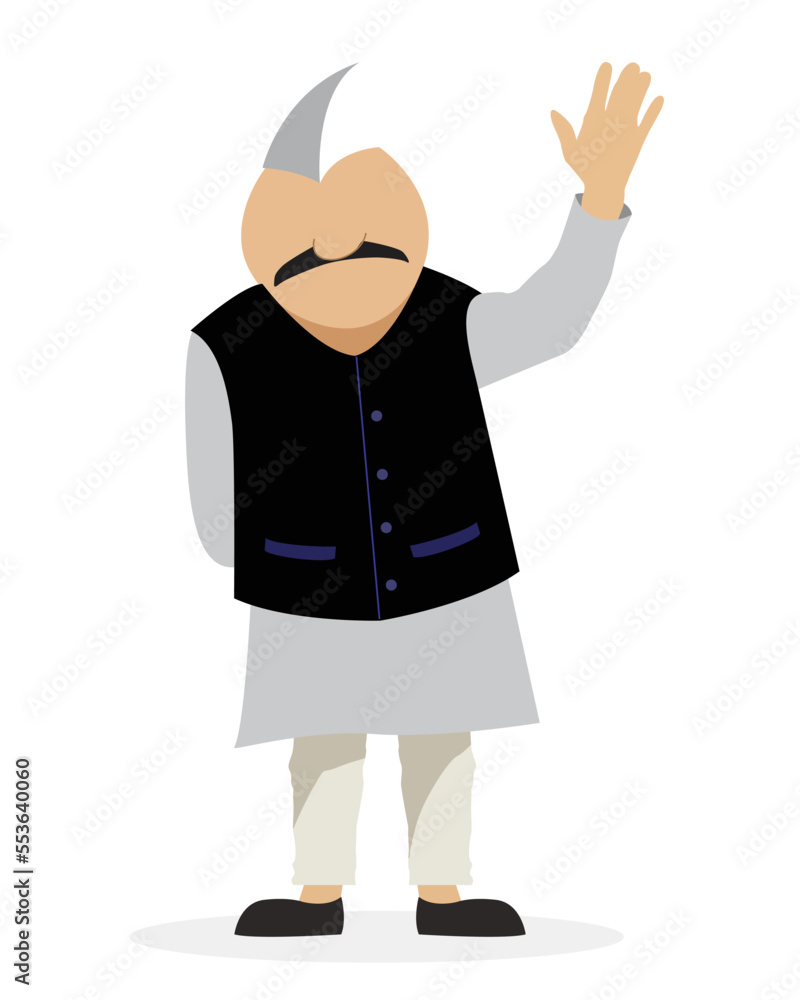 Indian politician request for voting flat vector illustration Indian politician request for voting flat vector illustration
