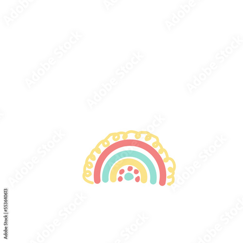 Fototapeta Naklejka Na Ścianę i Meble -  Cartoon rainbow. Colourful rainbows