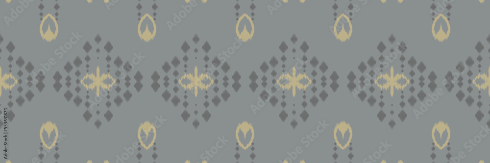 Batik Textile ikat flower seamless pattern digital vector design for Print saree Kurti Borneo Fabric border brush symbols swatches stylish